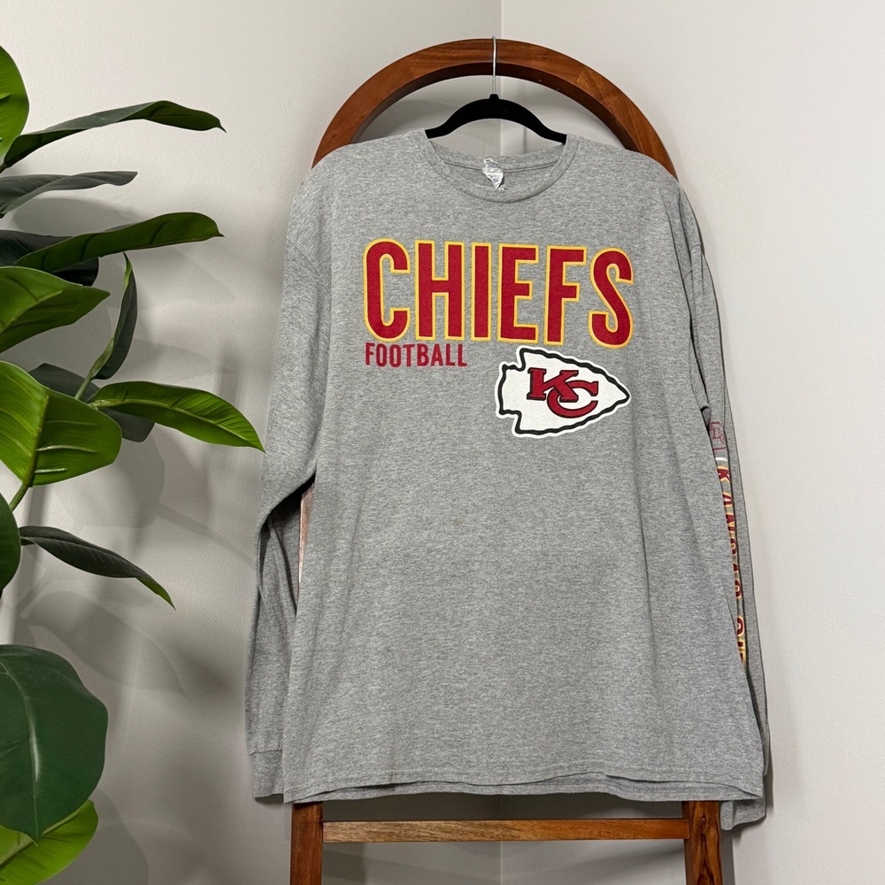 Delta Pro Weight XL Gray KC Kansas City Chiefs Long Sleeve Shirt